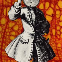 Thaddée, collage sur papier, collection particulière, 16,8 x 6,8 cm, 2011